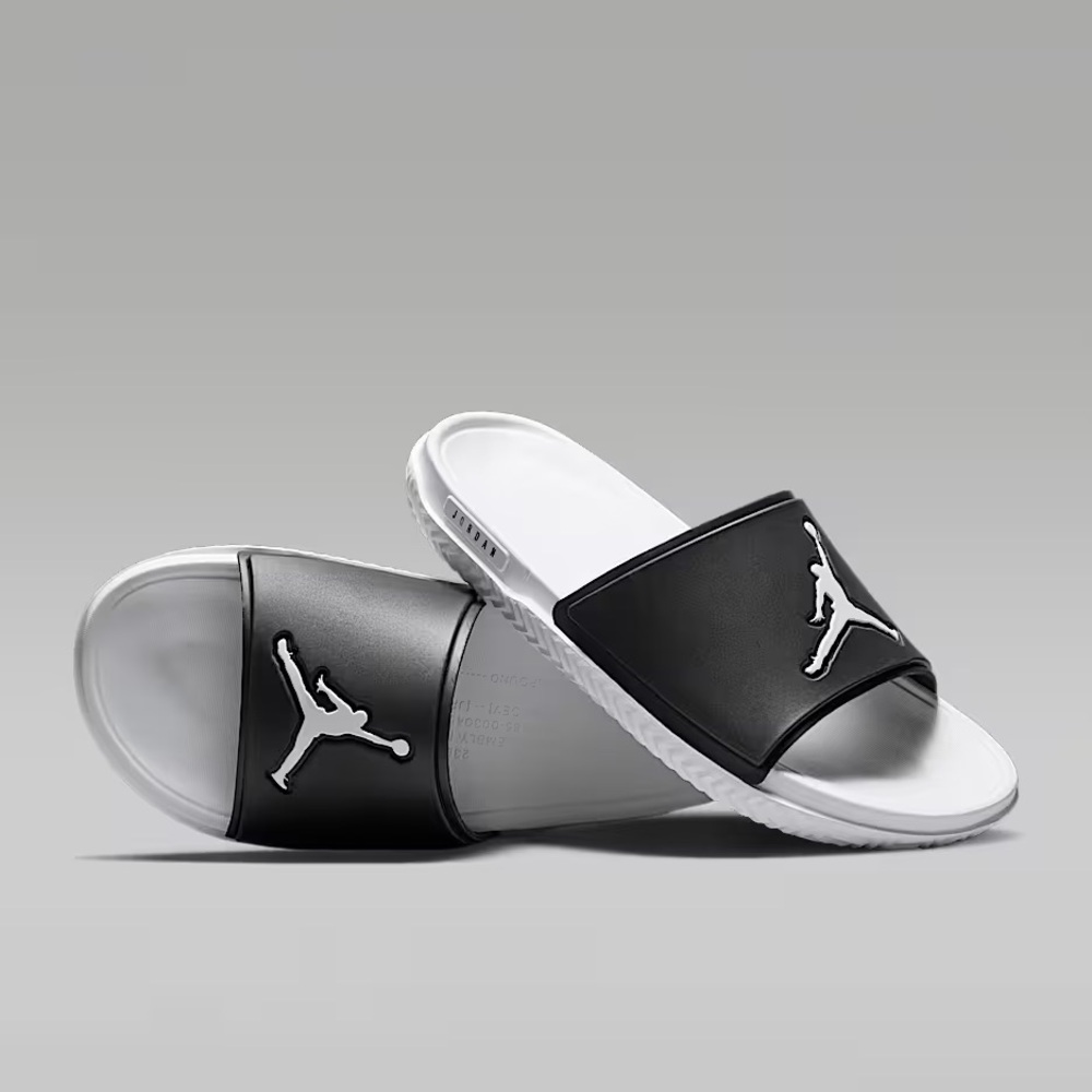 🔥 NEW Jordan Jumpman Men's Slides Sz 10 FQ1598-010 Black/White/White *READ